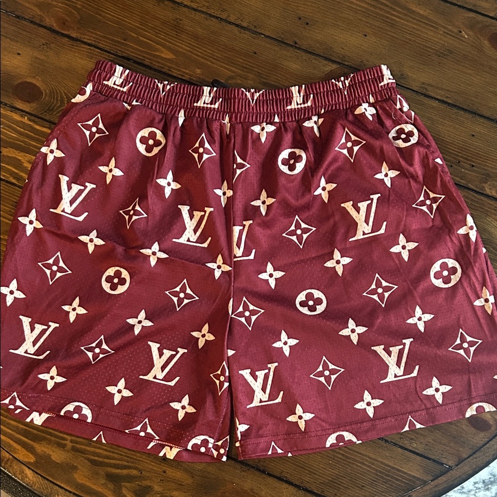 Louis Vuitton Burgundy Monogram Shorts